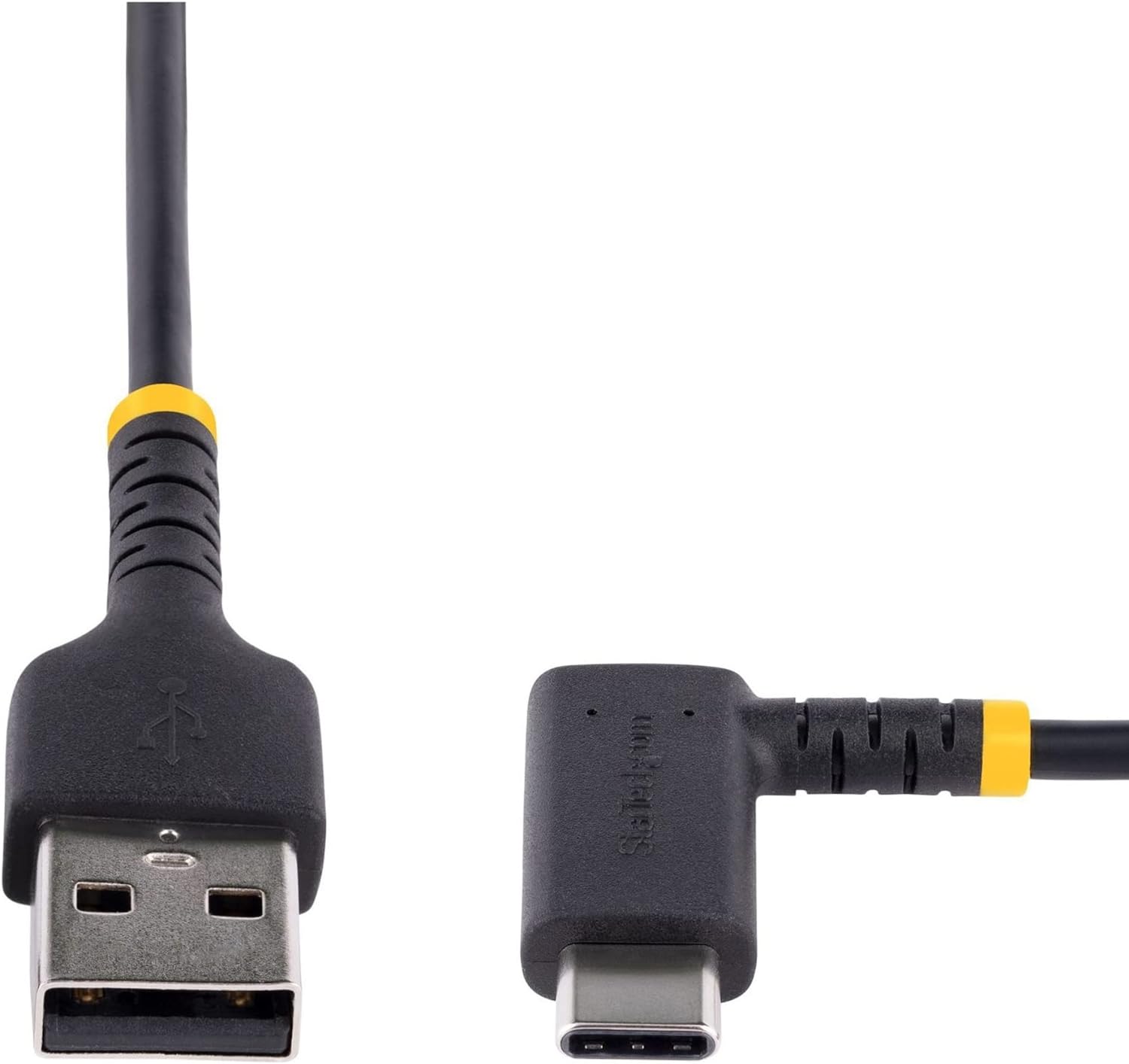 StarTech.com 3ft (1m) USB A to C Charging Cable Right Angle - Heavy Duty Fast Charge USB-C Cable - USB 2.0 A to Type-C - Rugged Aramid Fiber - 3A - USB Charging Cord (R2ACR-1M-USB-CABLE