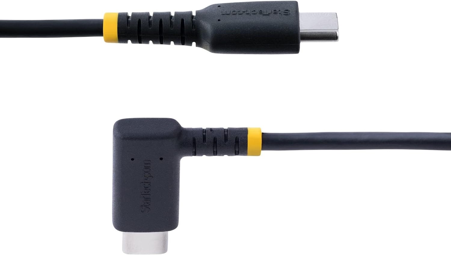 StarTech.com 6ft (2m) USB C to C Charging Cable Right Angle - 60W PD 3A - Heavy Duty Fast Charge USB-C Cable - USB 2.0 Type-C - Rugged Aramid Fiber - USB Charging Cord (R2CCR-2M-USB-CABLE