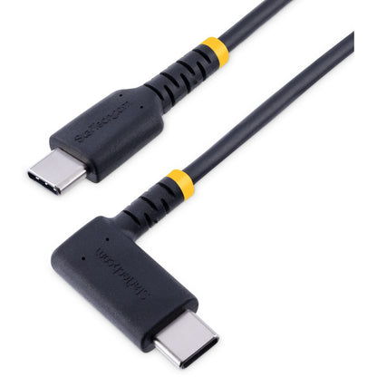 StarTech.com 6ft (2m) USB C to C Charging Cable Right Angle - 60W PD 3A - Heavy Duty Fast Charge USB-C Cable - USB 2.0 Type-C - Rugged Aramid Fiber - USB Charging Cord (R2CCR-2M-USB-CABLE