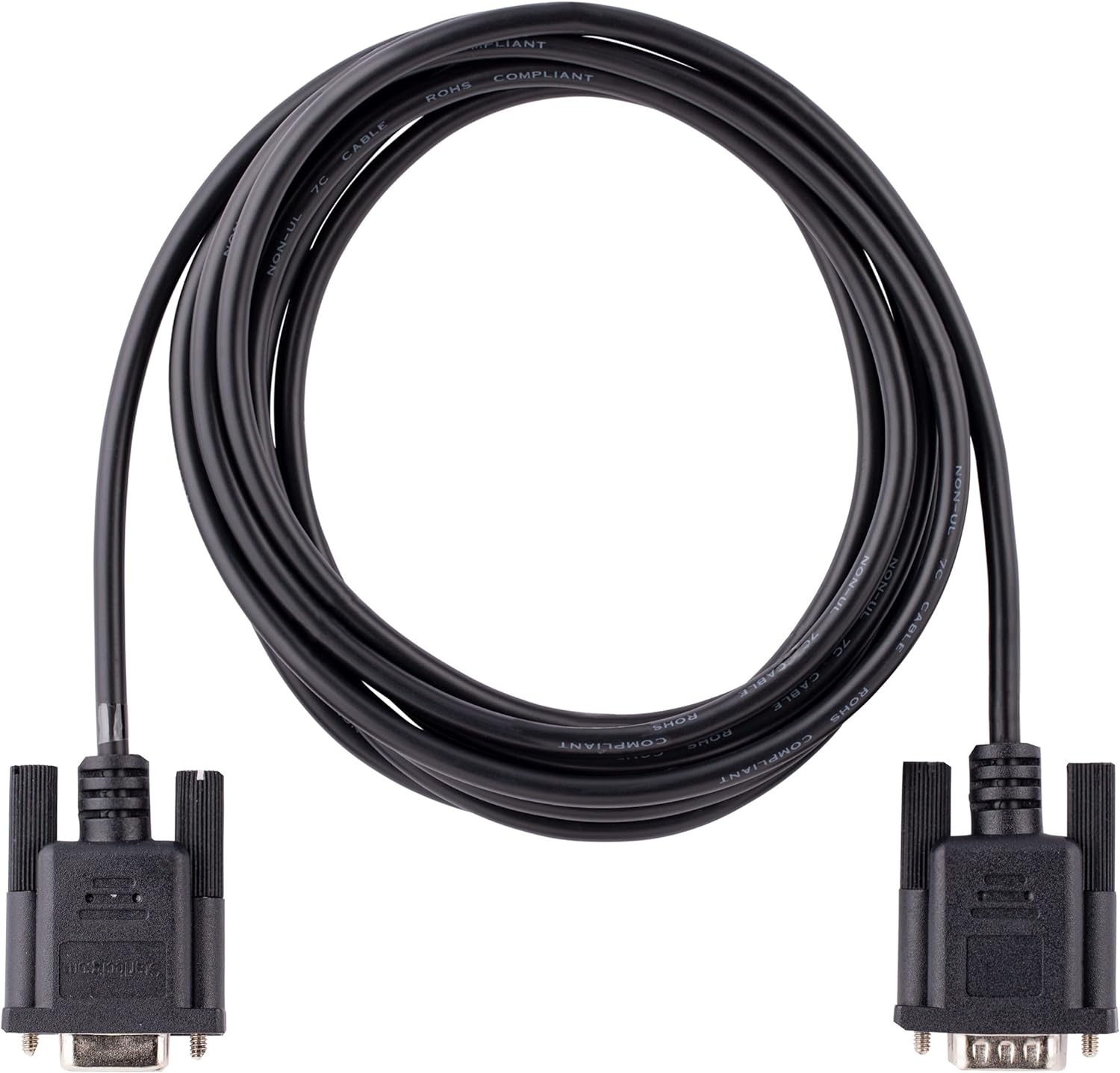 StarTech.com 3m RS232 Serial Null Modem Cable, Crossover Serial Cable w/Al-Mylar Shielding, DB9 Serial COM Port Cable Female to Male, Compatible w/DTE Devices, Black, F/M (9FMNM-3M-RS232-CABLE