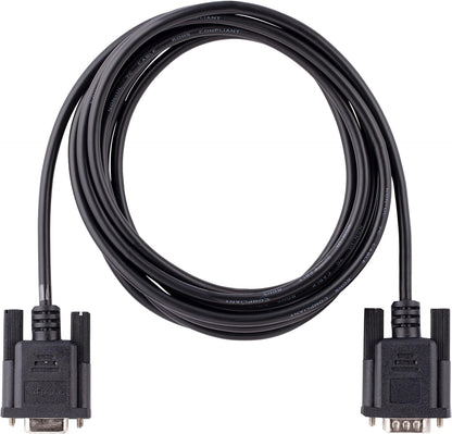 StarTech.com 3m RS232 Serial Null Modem Cable, Crossover Serial Cable w/Al-Mylar Shielding, DB9 Serial COM Port Cable Female to Male, Compatible w/DTE Devices, Black, F/M (9FMNM-3M-RS232-CABLE