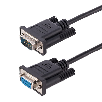 StarTech.com 3m RS232 Serial Null Modem Cable, Crossover Serial Cable w/Al-Mylar Shielding, DB9 Serial COM Port Cable Female to Male, Compatible w/DTE Devices, Black, F/M (9FMNM-3M-RS232-CABLE