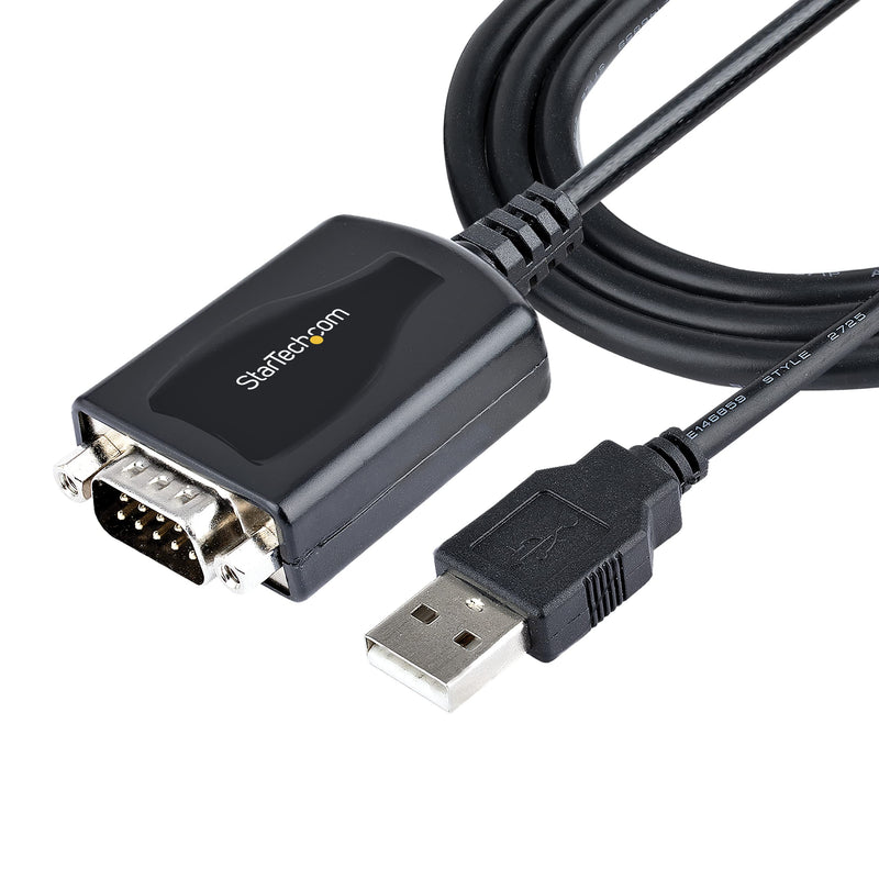 StarTech.com 3ft (1m) USB to Serial Cable with COM Port Retention, DB9 Male RS232 to USB Converter, USB to Serial Adapter for PLC/Printer/Scanner, Prolific Chipset, Windows/Mac (1P3FPC-USB-SERIAL