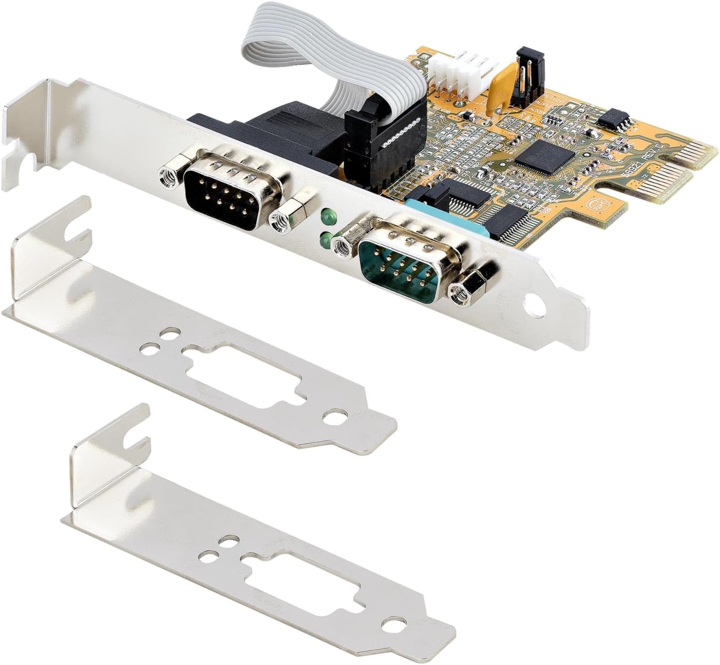 StarTech.com 2-Port PCI Express Serial Interface Card, Dual Port PCIe to RS232 (DB9) Serial Card, 16C1050 UART, Standard/Low Profile Brackets, COM Retention, For Windows/Linux (21050-PC-SERIAL-CARD