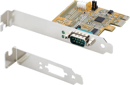StarTech.com PCI Express Serial Card, PCIe to RS232 (DB9) Serial Interface Card, PC Serial Card, 16C1050 UART, Standard and Low Profile Brackets, COM Retention, Windows/Linux (11050-PC-SERIAL-CARD