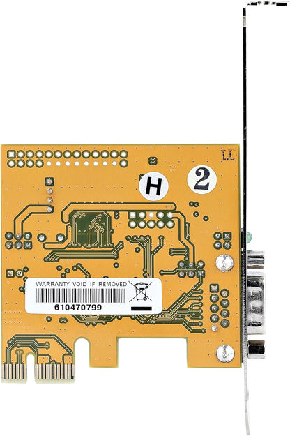 StarTech.com PCI Express Serial Card, PCIe to RS232 (DB9) Serial Interface Card, PC Serial Card, 16C1050 UART, Standard and Low Profile Brackets, COM Retention, Windows/Linux (11050-PC-SERIAL-CARD