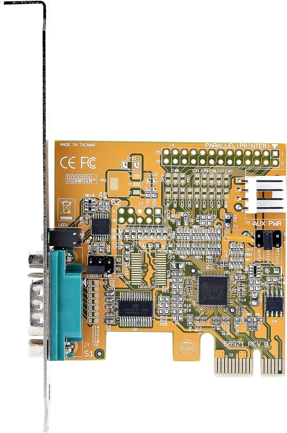 StarTech.com PCI Express Serial Card, PCIe to RS232 (DB9) Serial Interface Card, PC Serial Card, 16C1050 UART, Standard and Low Profile Brackets, COM Retention, Windows/Linux (11050-PC-SERIAL-CARD
