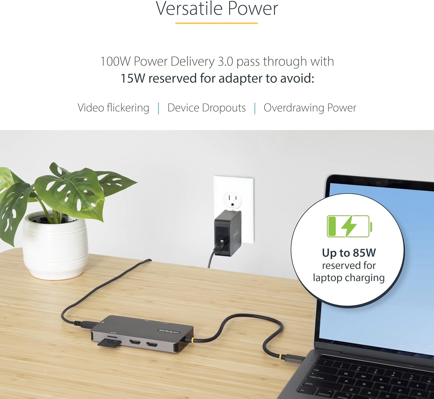 StarTech.com USB C Multiport Adapter, Dual HDMI Video, 4K 60Hz, 2Pt 5Gbps USB-A Hub, 100W Power Delivery Pass-Through/GbE/SD, 12"/30cm Cable, Travel Laptop Docking Station (120B-USBC-MULTIPORT