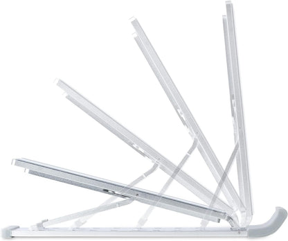 StarTech.com Foldable Laptop Riser Stand, Portable Height Adjustable Ergonomic Laptop Stand, Ventilated Aluminum Frame Supports 22lb (10Kg), Tilt/Raised/Angled Laptop/Tablet Stand (LAPTOP-RISER-BAR