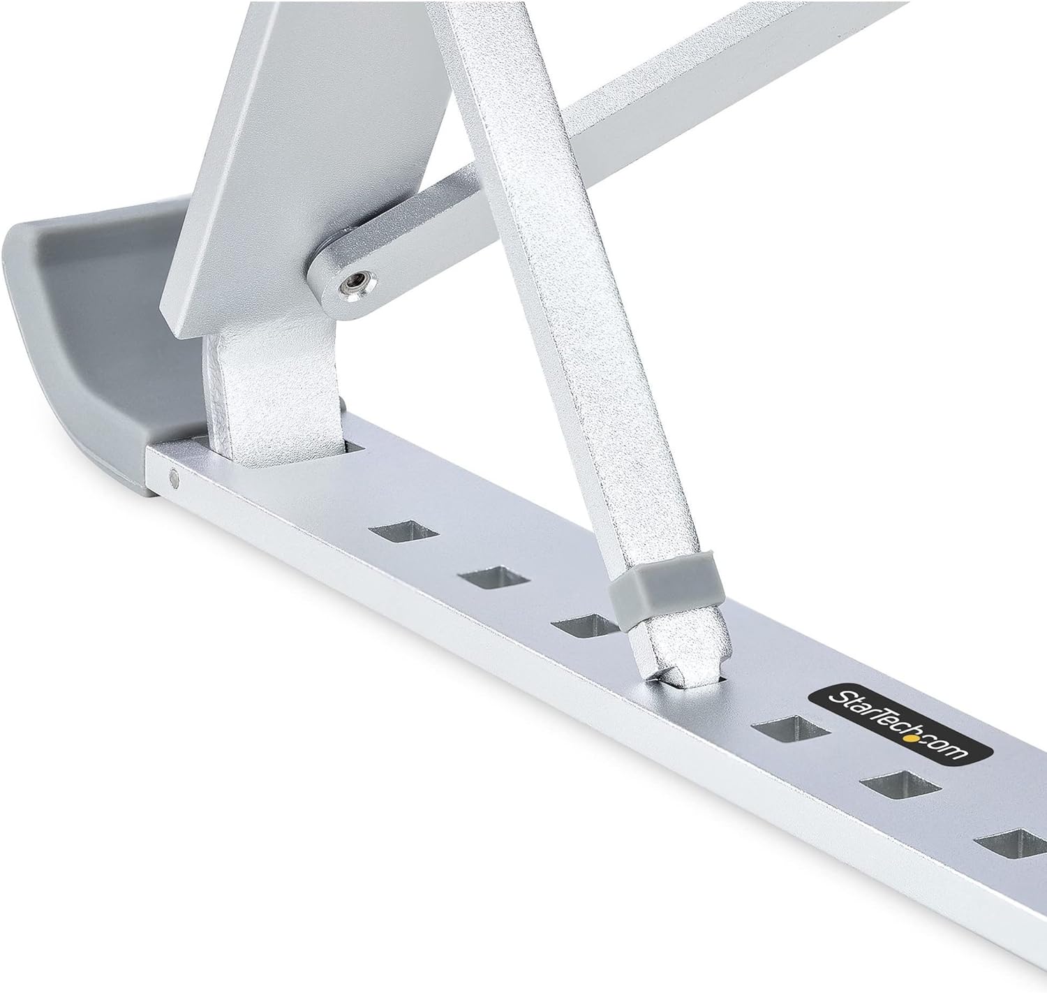 StarTech.com Foldable Laptop Riser Stand, Portable Height Adjustable Ergonomic Laptop Stand, Ventilated Aluminum Frame Supports 22lb (10Kg), Tilt/Raised/Angled Laptop/Tablet Stand (LAPTOP-RISER-BAR
