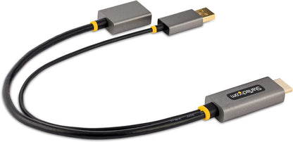 StarTech.com 1ft (30cm) HDMI to DisplayPort Adapter Cable, Active 4K 60Hz HDMI 2.0 to DP 1.2 Converter, HDR, USB Bus Powered, HDMI Source to DisplayPort Monitor for Laptops/PC (128-HDMI-DISPLAYPORT