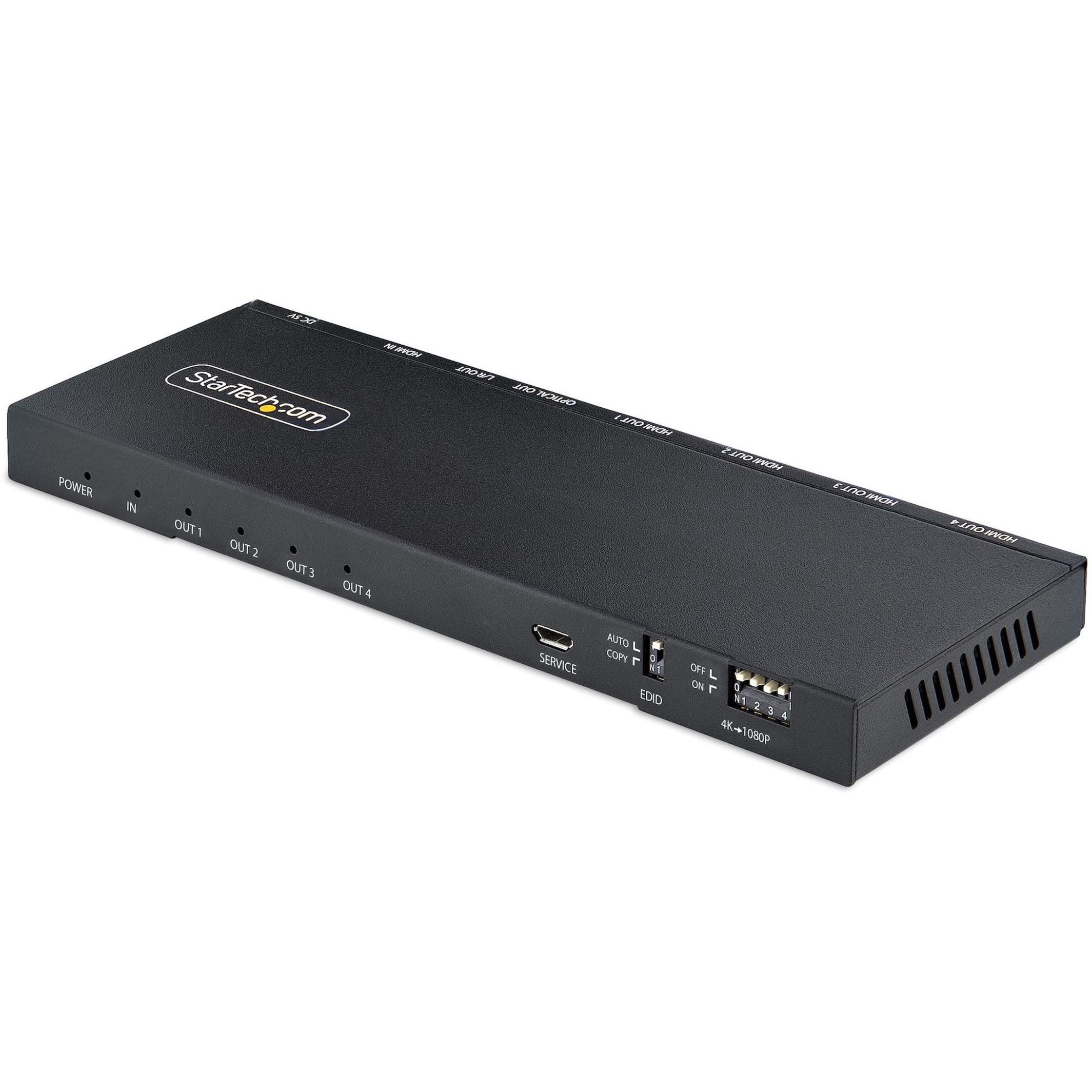 4-Port Hdmi Splitter - 4K 60Hz Built-In Scaler