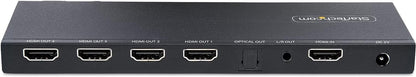 4-Port Hdmi Splitter - 4K 60Hz Built-In Scaler