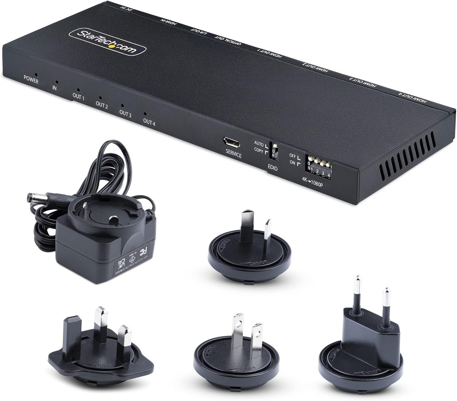 4-Port Hdmi Splitter - 4K 60Hz Built-In Scaler