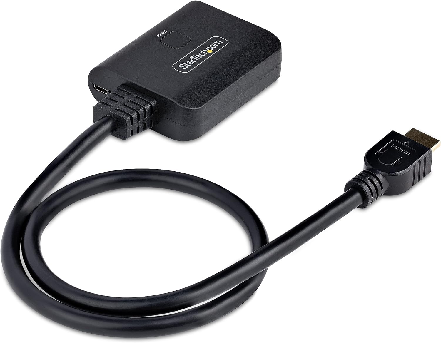 StarTech.com 2-Port HDMI Splitter, 4K 60Hz HDMI 2.0 Video, 4K HDMI Splitter 1 In 2 Out, 1x2 HDMI Display/Output Splitter, HDR/HDCP, 20in (50cm) Built-in HDMI Cable (HDMI-SPLITTER-4K60UP