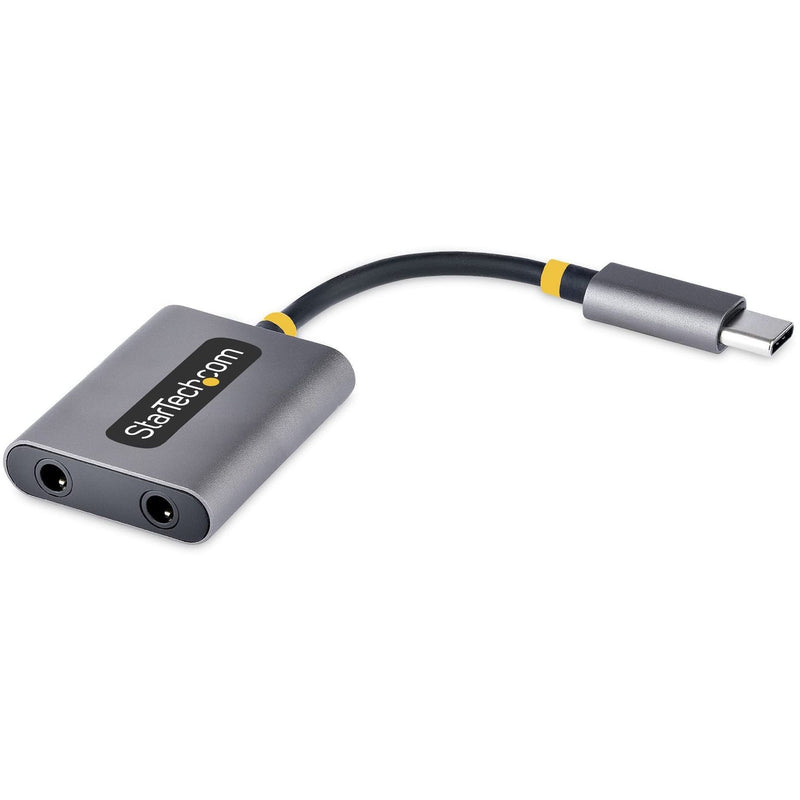 StarTech.com USB-C Headphone Splitter, USB Type C Dual Headset Adapter w/Mic Input, USB C to 3.5mm Audio Adapter/Earphone Dongle, USB C to Audio Jack/Aux Output, 24-bit DAC (USBC-AUDIO-SPLITTER