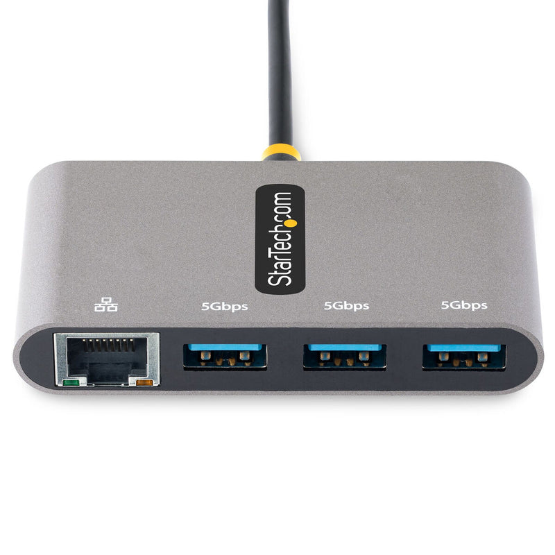 StarTech.com Hub USB-C con Ethernet a 3 porte - Adattatore USB Type-C con 3x USB-A e 1X Ethernet Gigabit - Alimentato da Bus - Splitter Portatile USB C/USB A - Cavo 30cm - USB 3.0 5Gbps (HB30C3A1GEA2