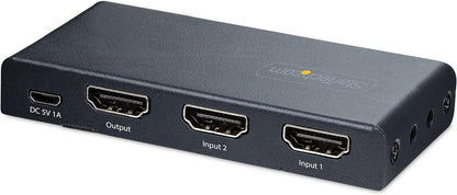 Startech.Com 2-Port 8K Hdmi Switch, Hdmi 2.1 Switcher 4K 120Hz/8K 60Hz Uhd, Hdr10+, Hdmi Switch 2 In 1 Out, Auto/Manual