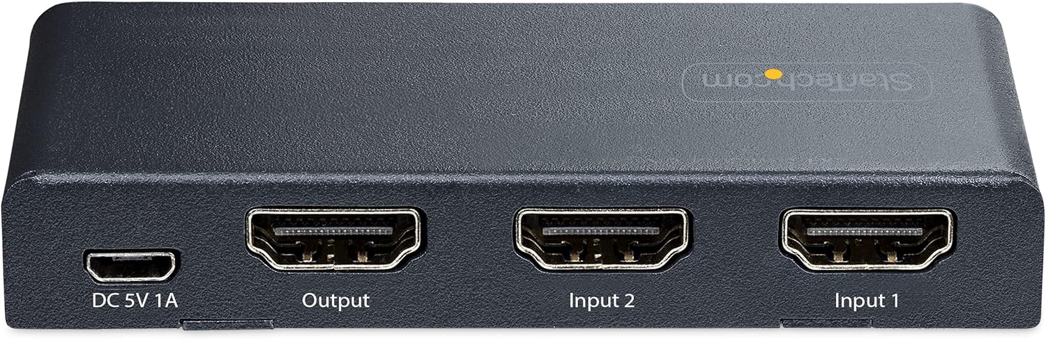 Startech.Com 2-Port 8K Hdmi Switch, Hdmi 2.1 Switcher 4K 120Hz/8K 60Hz Uhd, Hdr10+, Hdmi Switch 2 In 1 Out, Auto/Manual