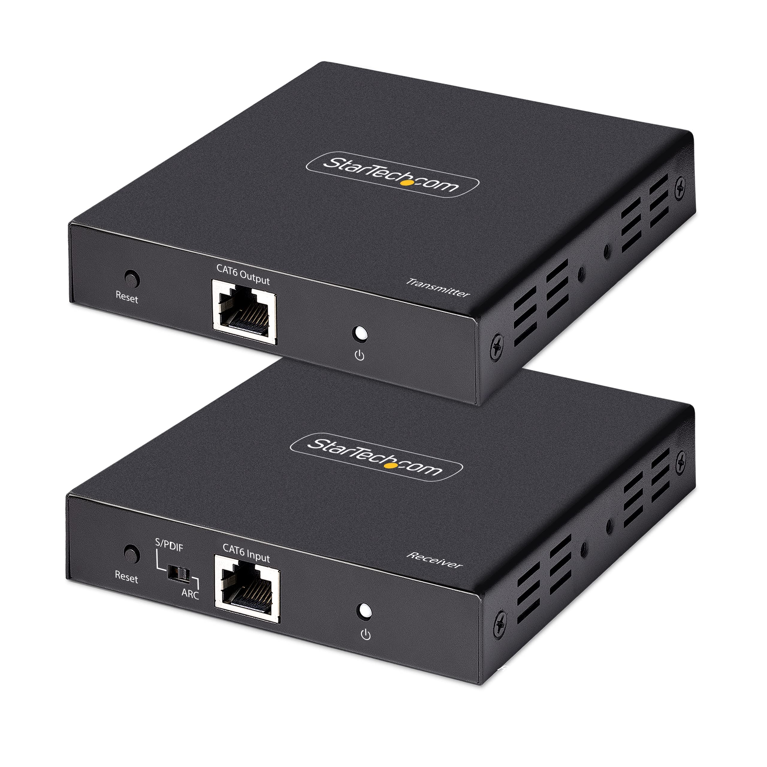 StarTech.com 4K HDMI Extender Over CAT5/CAT6 Cable, 4K 60Hz HDR Video Extender Up to 230ft (70m), HDMI Over Ethernet Cabling, S/PDIF Audio Out, HDMI Transmitter and Receiver Kit (4K70IC-EXTEND-HDMI