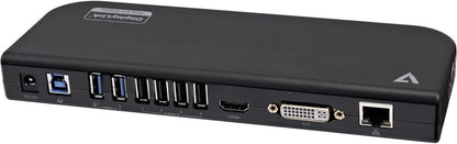V7 USB Dual DisplayLink Docking Station, HDMI DVI output, 6 USB ports, Power Supply with US/EU/UK plugs included