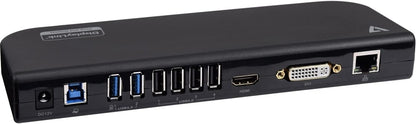 V7 USB Dual DisplayLink Docking Station, HDMI DVI output, 6 USB ports, Power Supply with US/EU/UK plugs included
