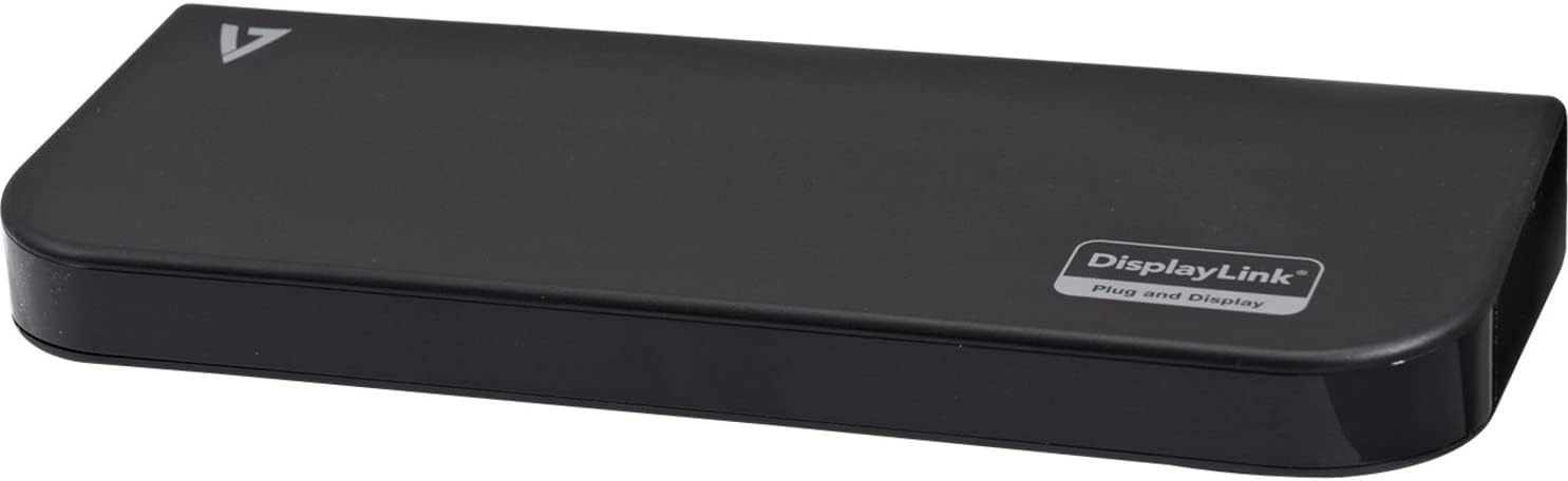 V7 USB Dual DisplayLink Docking Station, HDMI DVI output, 6 USB ports, Power Supply with US/EU/UK plugs included
