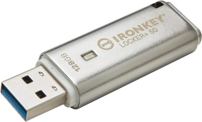 Kingston IronKey Locker+ 50 USB Flash Drive XTS-AES Encrypted for Data Protection with Automatic USBtoCloud Back Up-IKLP50/