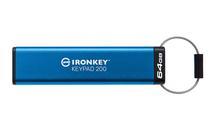 Kingston IronKey Keypad 200 Type -A hardware-encrypted USB Flash Drive FIPS 140-3 Level 3 (Pending) with XTS-AES 256-bit Hardware Encryption - IKKP200/