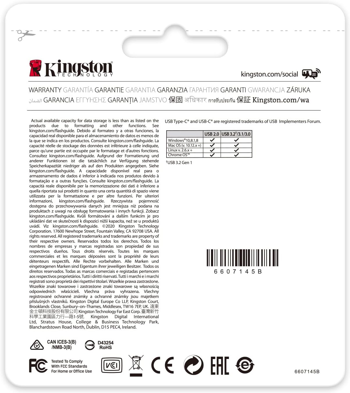 Kingston DataTraveler 70 - DT70/256GB Unidad Flash USB-C, Negro