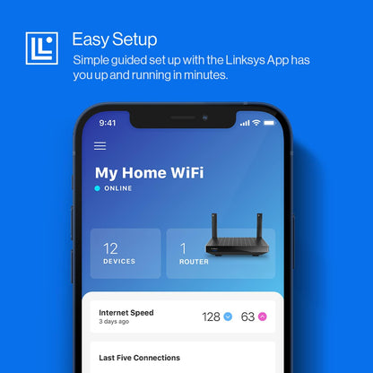 Linksys Hydra 6 Dual Band Mesh WiFi 6 Router (AX3000) - Wireless Gaming Router with up to 3.0 Gbps Speed, Supports 25+ Devices & 2,000 sq ft - Works with Linksys Mesh WiFi System