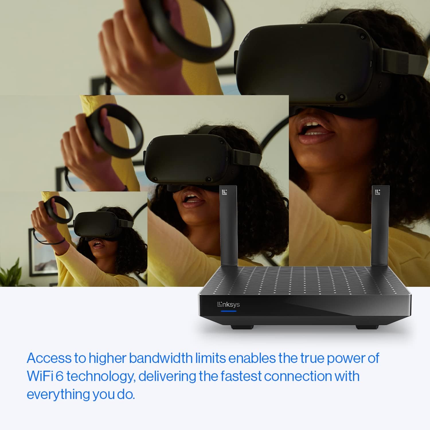 Linksys Hydra 6 Dual Band Mesh WiFi 6 Router (AX3000) - Wireless Gaming Router with up to 3.0 Gbps Speed, Supports 25+ Devices & 2,000 sq ft - Works with Linksys Mesh WiFi System