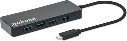 Manhattan 7-Port USB Hub C Male A Female 5Gbit/s Black