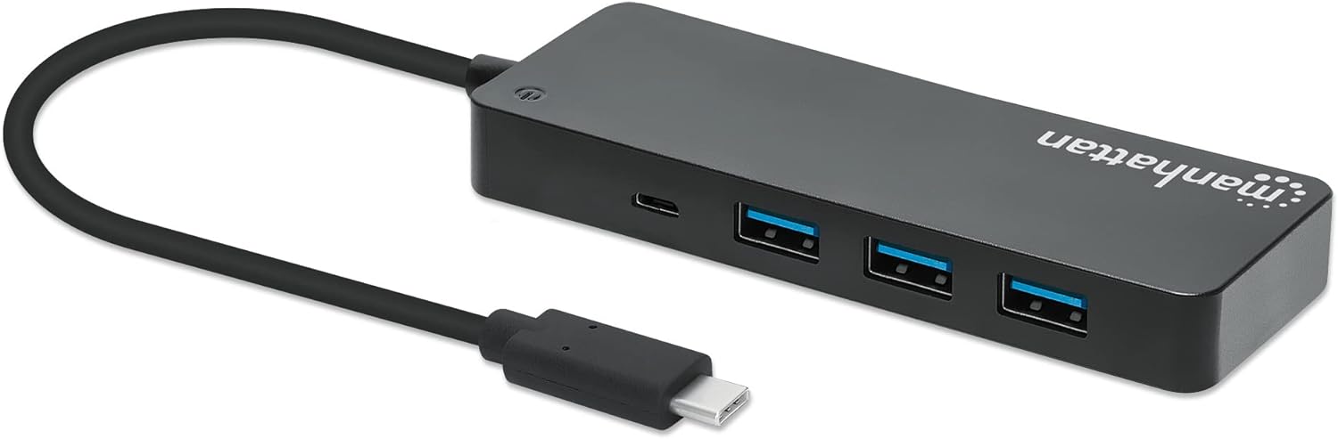 Manhattan 7-Port USB Hub C Male A Female 5Gbit/s Black