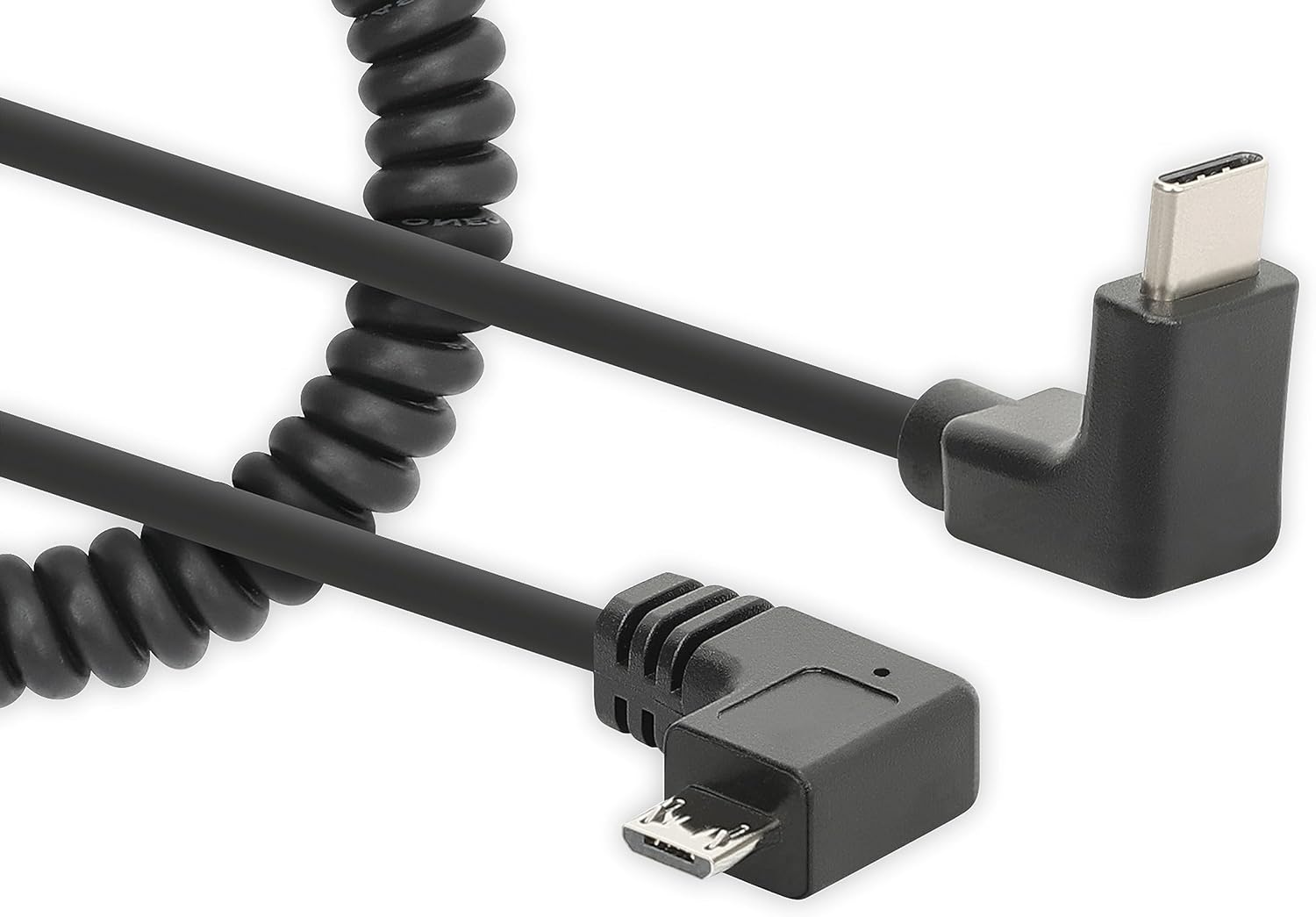 Manhattan Cable en espiral USB-C a Micro USB Cable de carga 1 m Negro