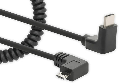 Manhattan Cable en espiral USB-C a Micro USB Cable de carga 1 m Negro