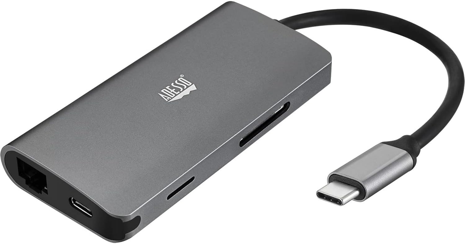 Adesso 8 in 1 USB-C Multiport Docking Station
