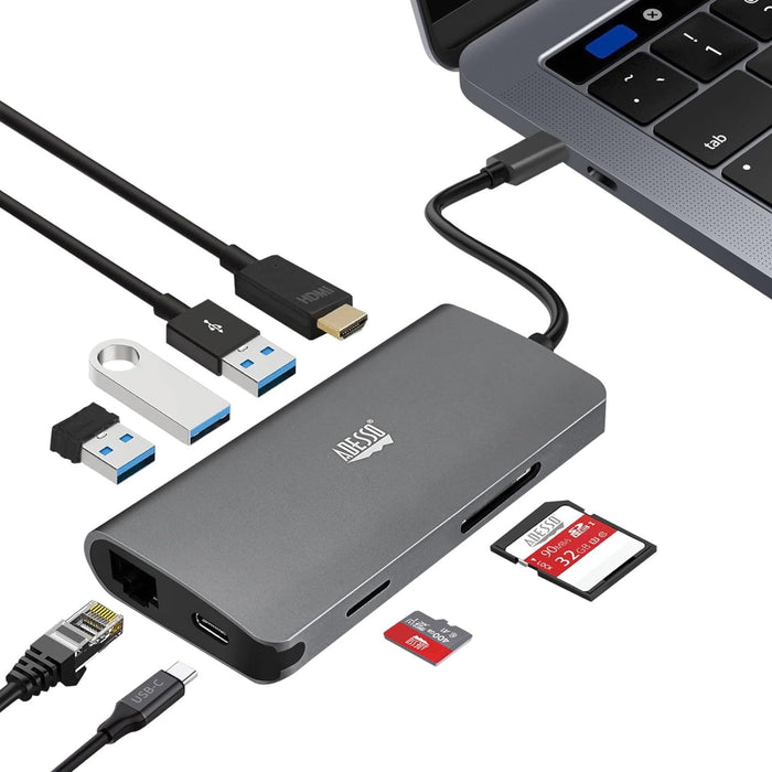 Adesso 8 in 1 USB-C Multiport Docking Station