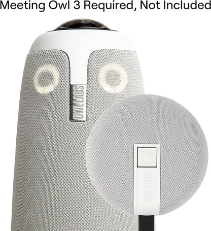 Owl Labs Microfono di espansione Meeting Owl 4+ e Meeting Owl 3: estende la portata audio in spazi più ampi di 8 piedi (2,5 metri) nella direzione del microfono – grigio