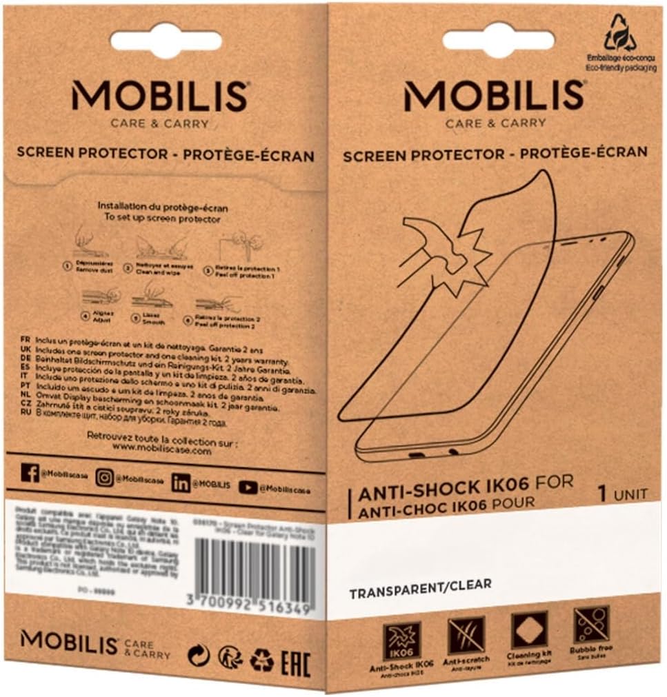 Mobilis - Accessories Mobility Screen Protector Anti-Shock IK06 Clear for Galaxy XCOVER 6 P