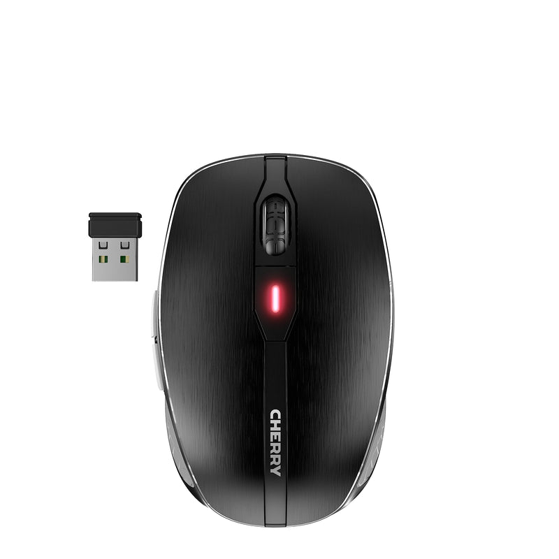 CHERRY MW 8C ADVANCED, wireless and rechargeable mouse, Bluetooth® or radio connection, encryption with AES-128, high-precision sensor with 4-level adjustable resolution