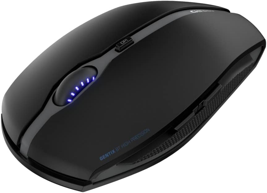CHERRY GENTIX BT, wireless Bluetooth mouse, multi-device function for up to 3 end devices, switchable resolution (1000/2000 dpi), 7 buttons and scroll wheel, battery-operated