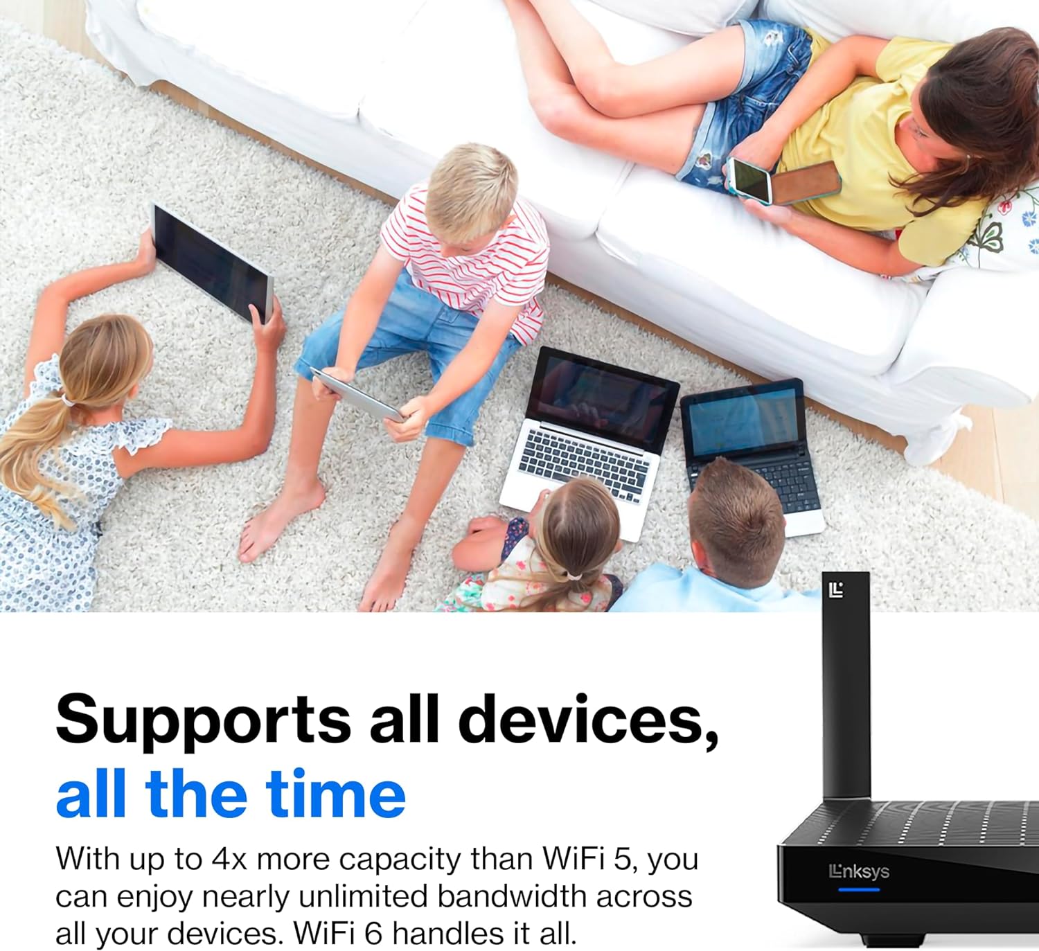 Linksys Hydra Pro 6 Dual Band Mesh WiFi 6 Router (AX5400) - Works with Velop Whole Home WiFi System - Wireless Internet Gaming Router, Parental Controls, Guest Network via Linksys App Wifi 6 AX5400 | Dual-Band