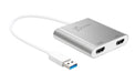 j5create USB Type A to Dual HDMI Adapter - Dual HDMI Multi Display Convertor | 4K Ultra HD + 1080p Full HD | Compatible with Windows, Mac, MacBook (JUA365