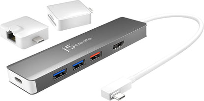 J5Create USB-C Modular Multi-Adapter with 2 Detachable Kits - Featuring SuperSpeed+ USB™ 3.1 Gen 2 with data transfer speeds up to 10 Gbps, Windows/macOS/Chrome OS Compatible