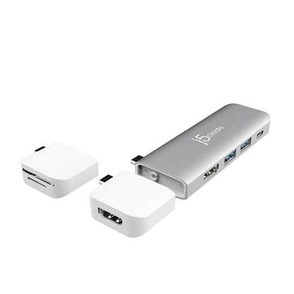 J5Create ULTRADRIVE Kit USB-C Dual-Display 8-in-1 Modular Dock - 2 Detachable Modules - Perfect for MacBook / MacBook Air / MacBook Pro