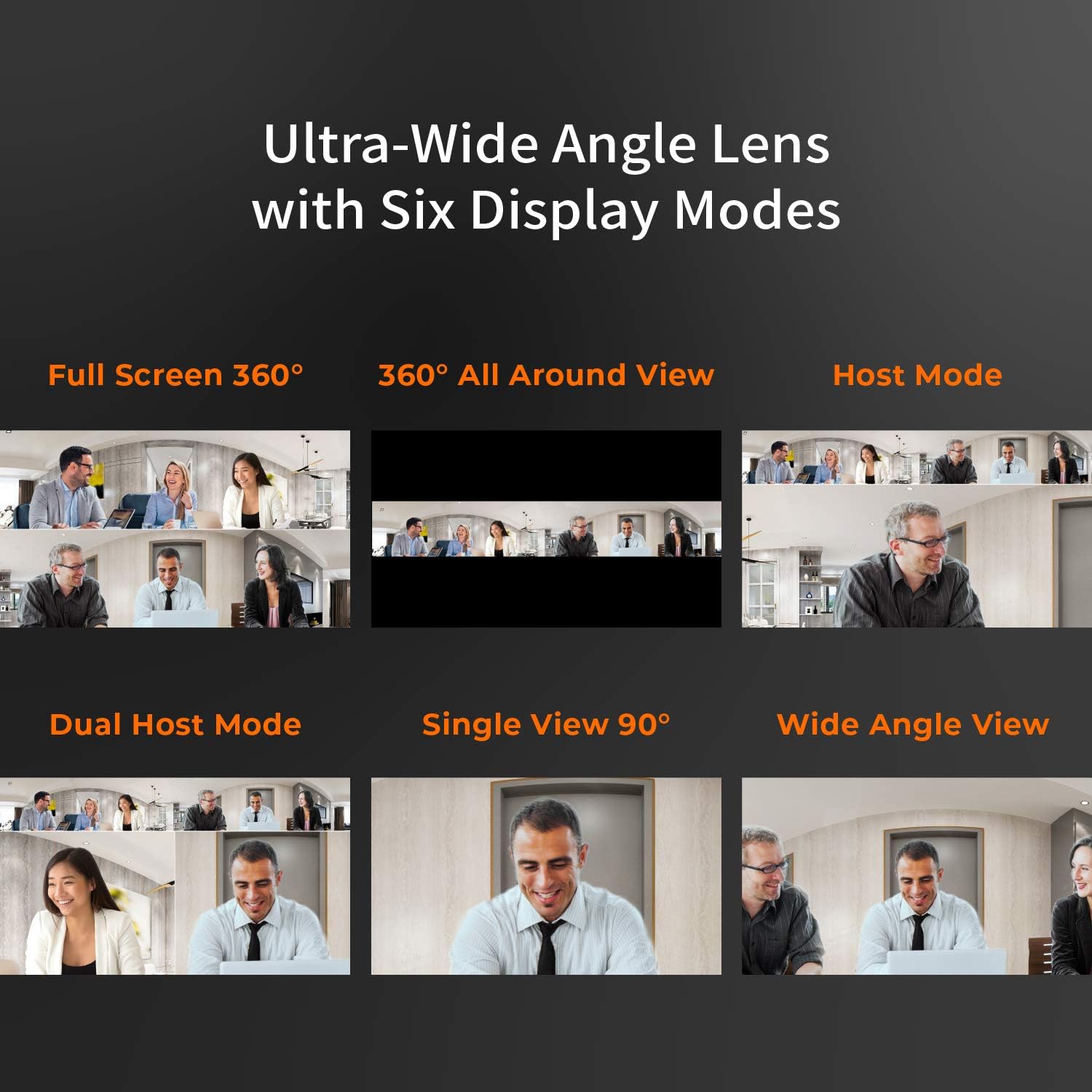 j5create 360 Degree All Around Meeting Webcam - 1080P HD Video Conference Camera with High Fidelity Microphone, USB-C | for Video Conferencing, Online Classes, and Collaboration (JVCU360