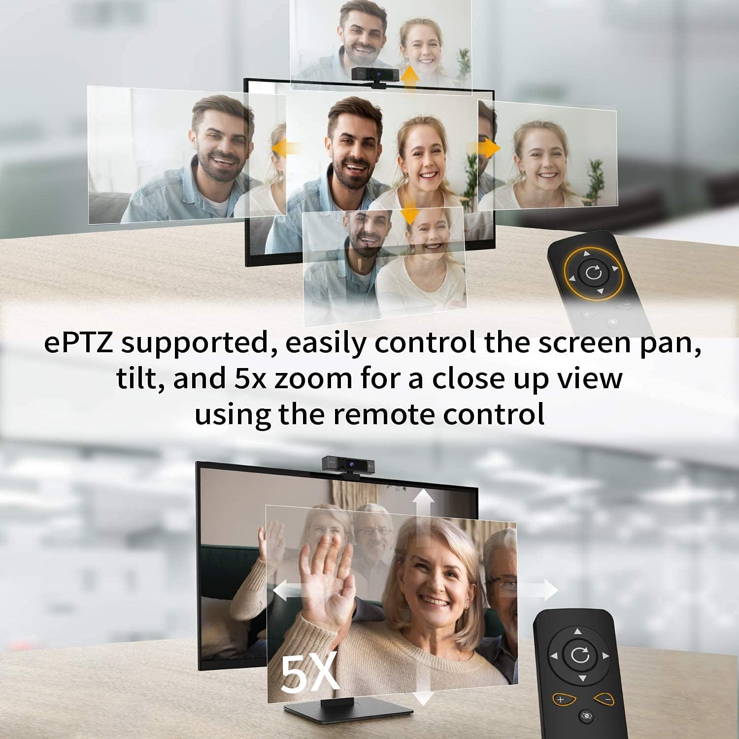 j5create Webcam 4K Ultra HD + Remote Control Digital Zoom 5X Black