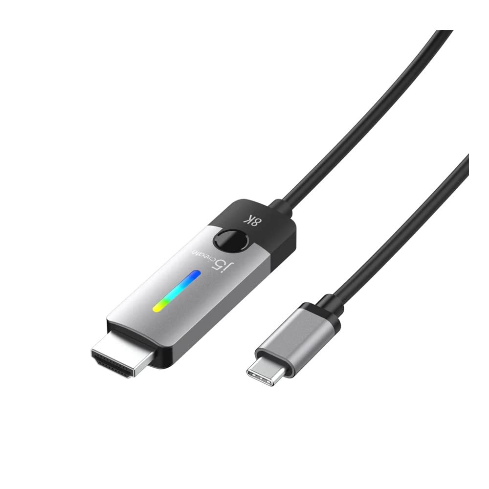 j5create JCC157 1.8m USB-C to 8K HDMI Cable - Grey