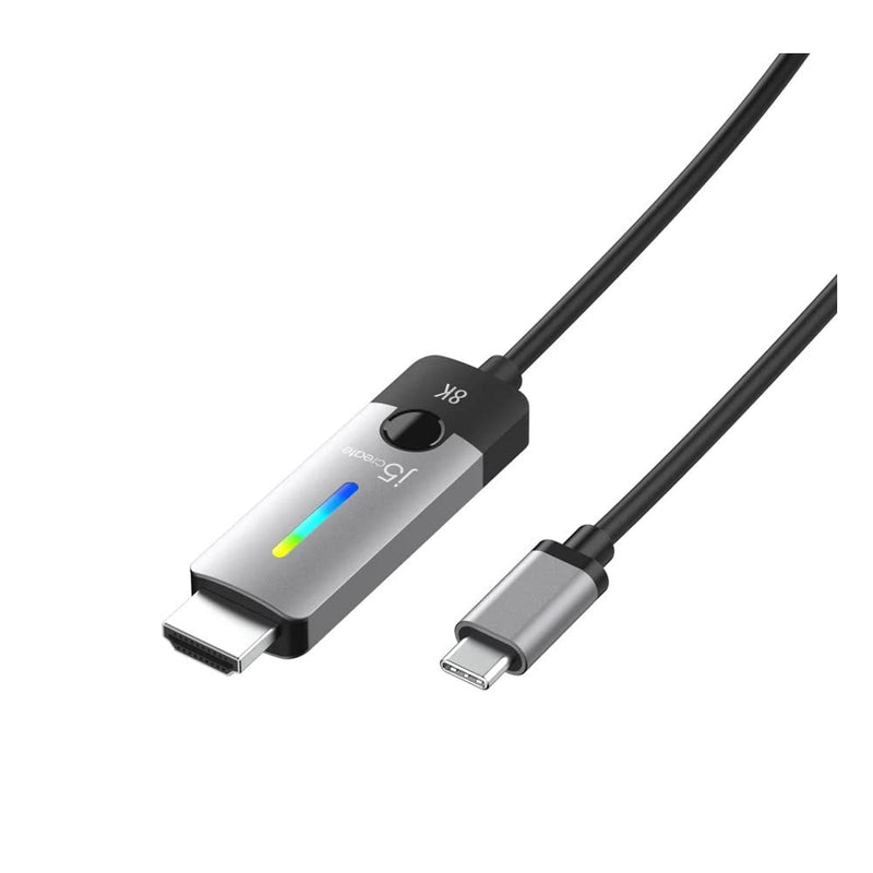 j5create JCC157 1.8m USB-C to 8K HDMI Cable - Grey